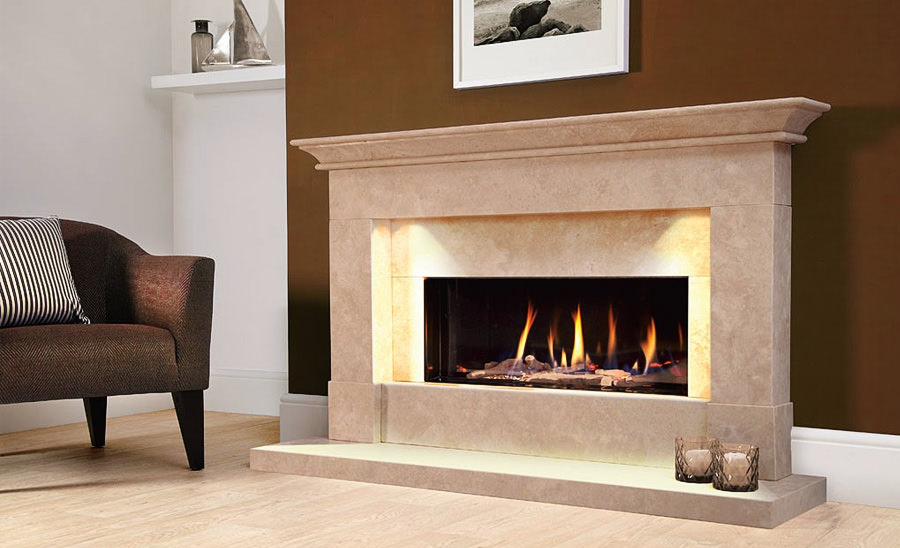 Travertine Fireplace